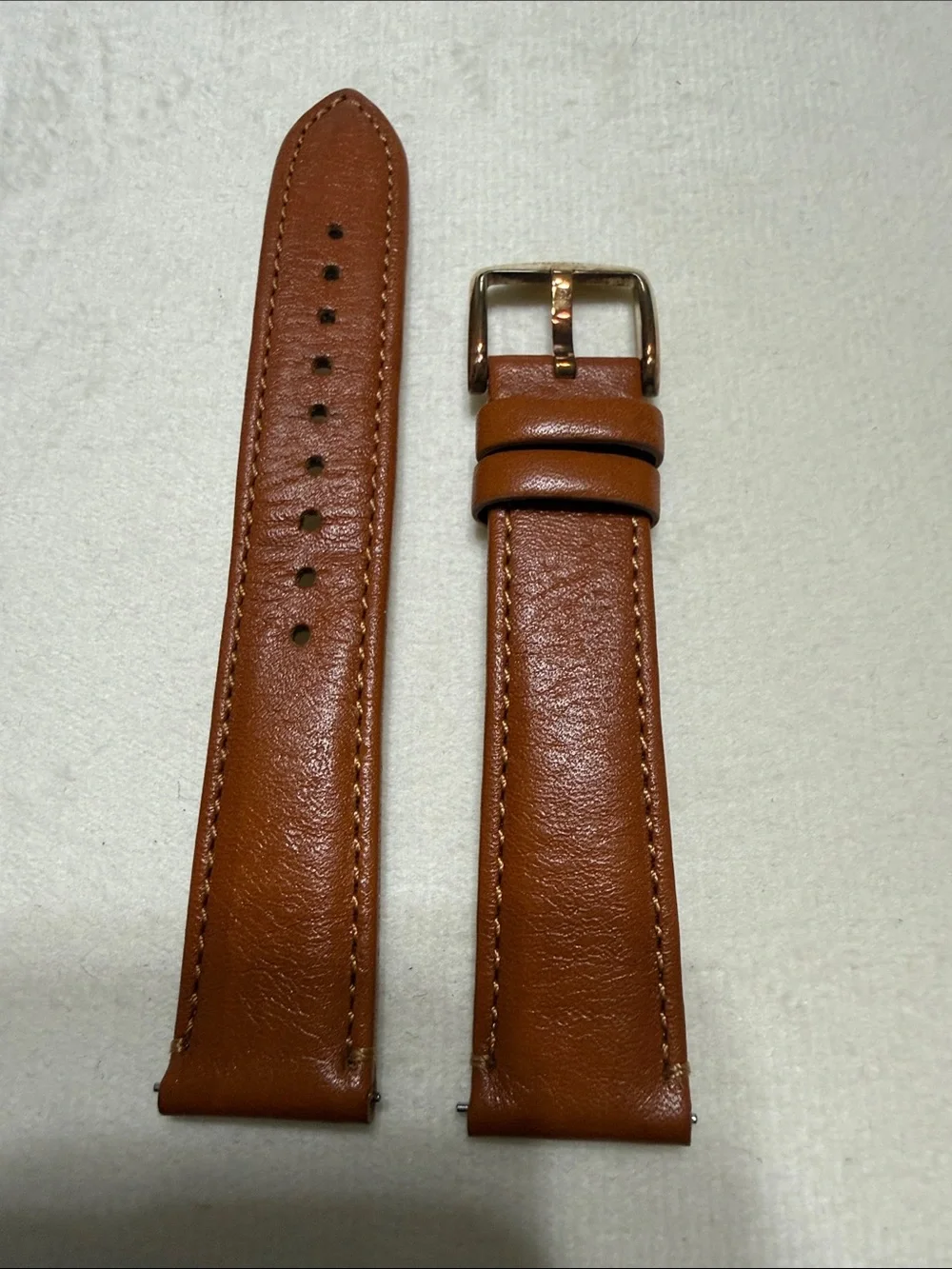 Fossil Brown Leather Watch Strap with Gold Buckle